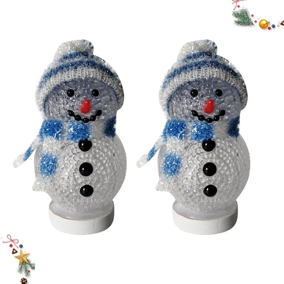 TEHAUX 2-Pack LED Snowman USB Night Light Energy Saving Christmas Holiday Home Decoration