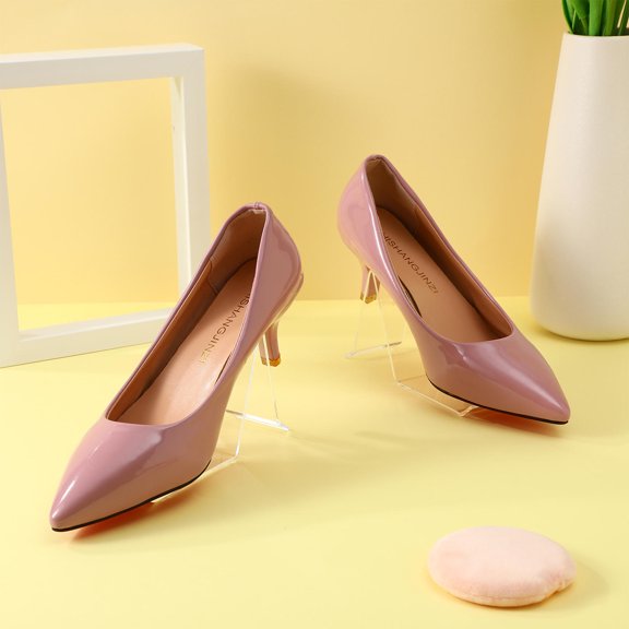 WRITWAA Clear Acrylic Shoe Display Stand Transparent for Display 2Pcs