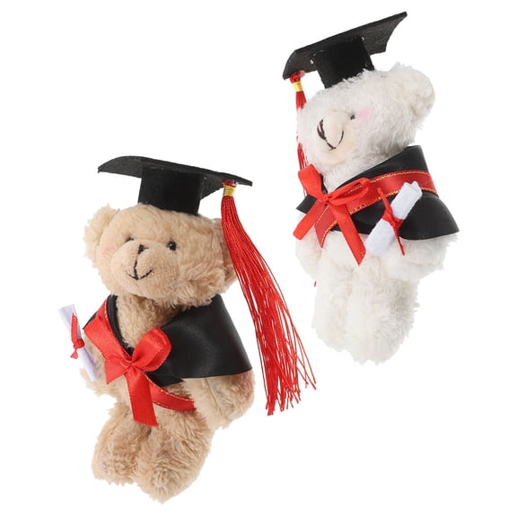SKISUNO Congrats Grad Animal Toys Graduation Bear Plush Assorted Color 2Pcs Keepsake For Graduates