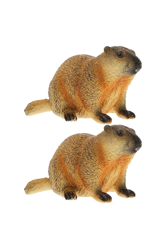 2pcs Garden Lawn Animal Decor Groundhog Figurine Decoration For Home Supplies Realistic Simulation Animal Figure Realistic Groundhog Model