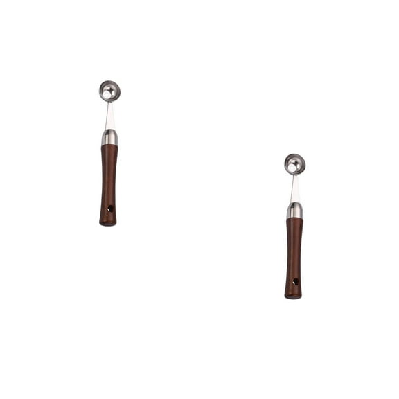 unbranded 2pcs Baller Scoop Stainless Steel Fruit Scooper Baller for Watermelon Cantaloupe Fruit Spoon ( Style 1 )