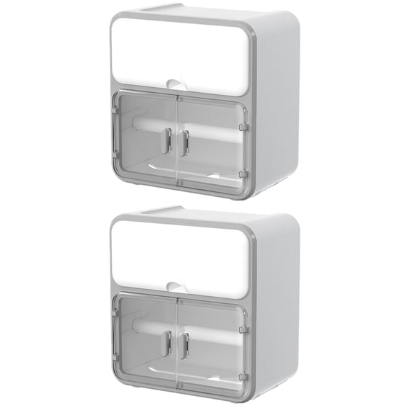 unbranded 2pcs Bathroom Wall Paper Organizer Napkin Container Household Free Punching Tissue Box