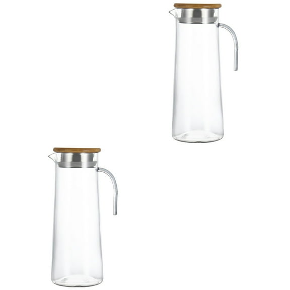 unbranded 2pcs Clear Water Pitcher Acrylic Ice Water Pitcher Kitchen Beverage Pitcher Drinking Pitcher with Lid