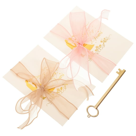 LITINKIMI 2Pcs Practical Wedding Vow Cards with Fine Texture for Banquets and Parties