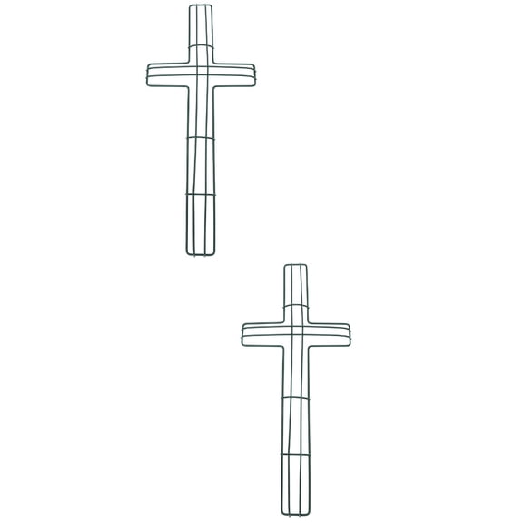 unbranded 2pcs DIY Cross Metal Wreath Frame Flower Garden Cross Shaped Metal Wire Wreath Frame