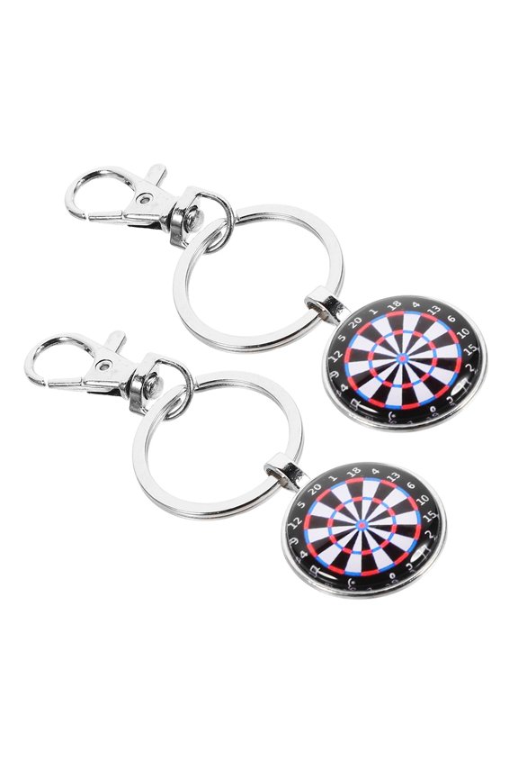 2pcs Darts Game Board Charm Keychain Target Board Keychain Bag Hanging Decor