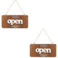 thumbnail image 1 of unbranded 2pcs Double-sided Wood Open Closed Business Sign Hanging Door Sign Double-sided Closed Open Sign, 1 of 8