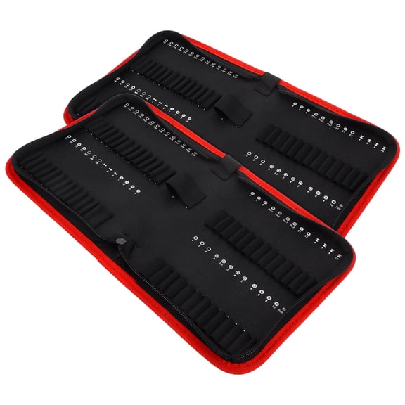 FONDOTIN 2-Pack Oxford Fabric Drill Bit Organizer Pouch Multi-Use Storage Case for Daily Tool