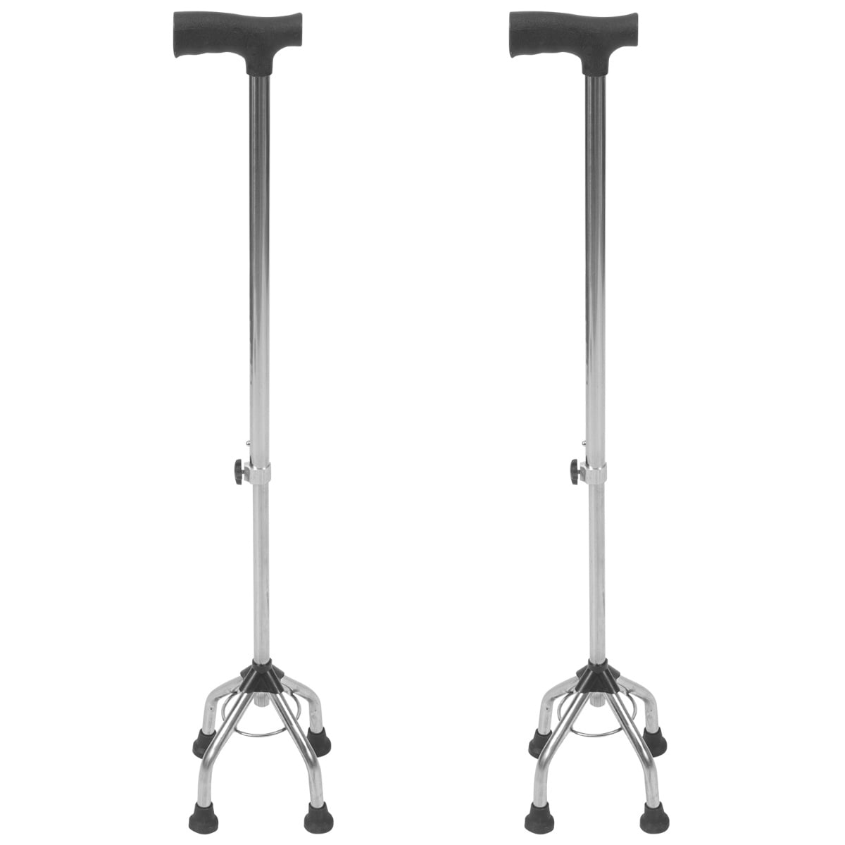unbranded 2pcs Elderly Trekking Pole Comfortable Handle Walking Stick Anti-skid Walking Stick Quad Cane for Elderly