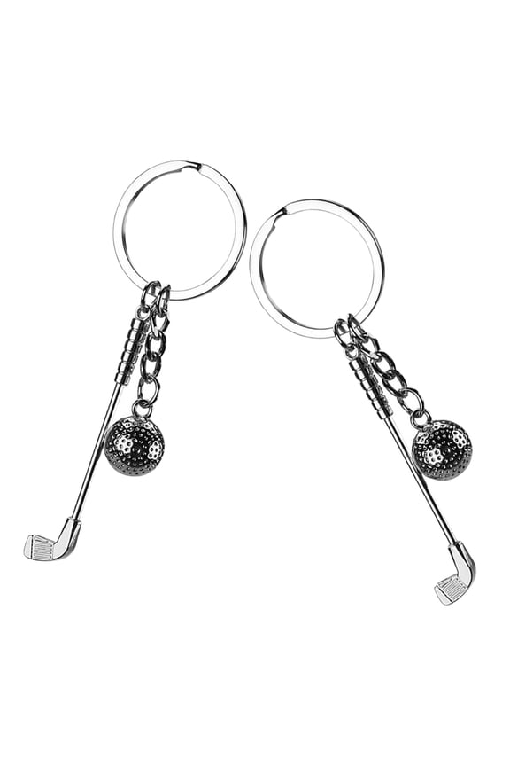 2pcs Fashionable Golfing Ball Keyring Unique Sports Ball Keychains Delicate Small Hanging Keychains Pendants for Bags Backpacks Convenient Keychains