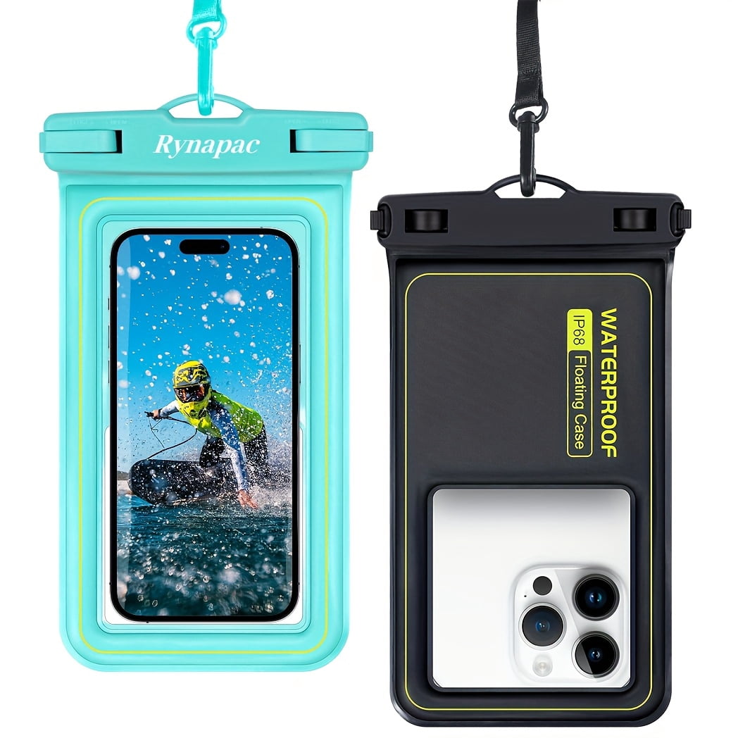 unbranded 2pcs Floating Phone Bag for IPhone16 15 14 13 12 11 Pro Max Phone Dry Bag for All Mobile Phones, Beach Water Park Universal Floating Bag