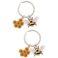thumbnail image 1 of unbranded 2pcs Hanging Keychain Bee Honeycomb Pendant Keychain Alloy Key Ring Bag Pendant Novelty Keychain, 1 of 8