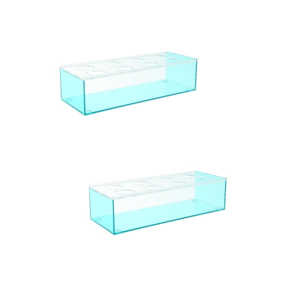 unbranded 2pcs Hydroponic Vase Centerpieces Clear Plastic Rectangular Vase Plants Plastic Flower Vase