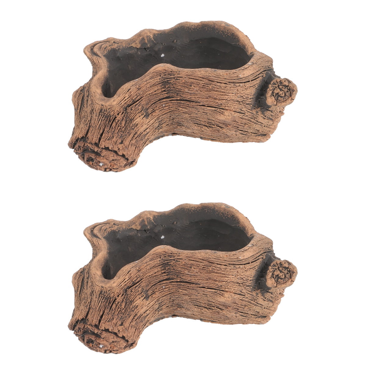 unbranded 2pcs Imitation Tree Stump Succulent Pot Vintage Cement Planter Succulent Planter Plant Pot Gardening Pot