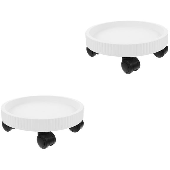 unbranded 2pcs Indoor Planter Plate Plant Stand with wheels Movable Plant Stand Flower Pot Tray