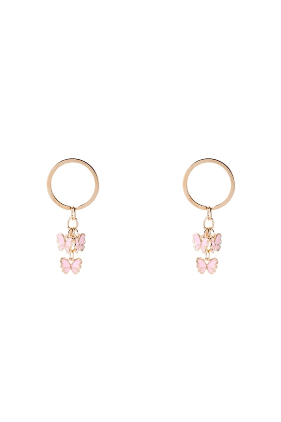 2pcs Key Chain Butterfly Key Ring Backpack Key Chain Purse Hanging Decoration Metal Keychain