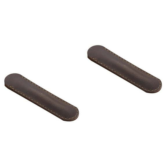 unbranded 2pcs Leather Pen Case Holder Handmade Fountain Multi Pens Pouch Leather Pen Protective Sleeve Cover (Brown)