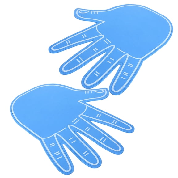 OULII 2Pcs Lightweight Blue Plastic Finger Hands Eva Foam Cheerleading Props for Party Decor