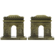 FONDOTIN Vintage Golden Triumphal Arch Model for Desktop and Home Decor 2Pcs