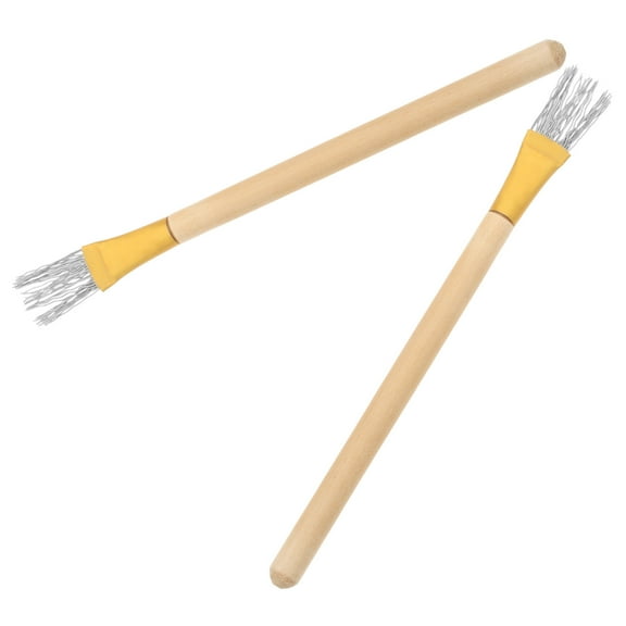 unbranded 2pcs Pottery Clay Wire Brush With Wooden Handle Sculpting Tools For Modeling And Texturing Ceramic Polymer Clay Projects