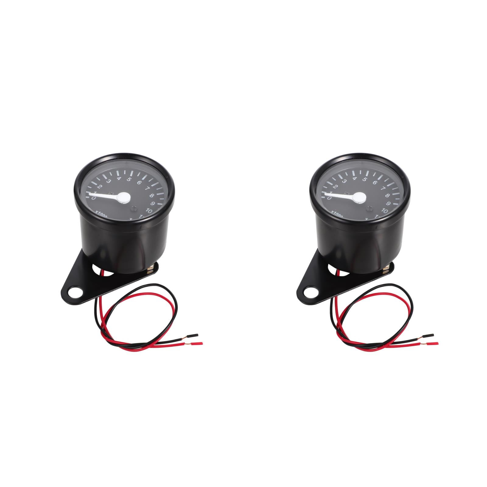 unbranded 2pcs Motorcycle Tachometer 12000RPM Backlit Motorcycle Speed Meter Motorbike Gauge