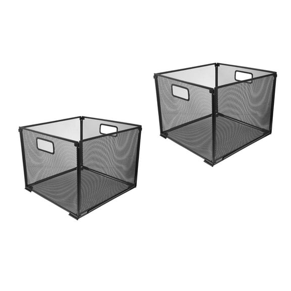 SKISUNO Metal Mesh File Organizer for Books and Files Black 2Pcs