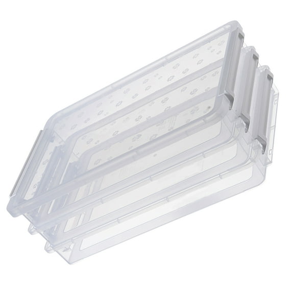 unbranded 2pcs Multilayers Transparent Storage Box Clear Plastic Document Paper Filling Case