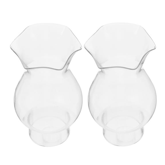 unbranded 2pcs Oil Lamp Glass Chimney Glass Kerosene Lantern Replacement Vintage Oil Lamp Glass Globe for Home Decor Camping and Outdoor Use