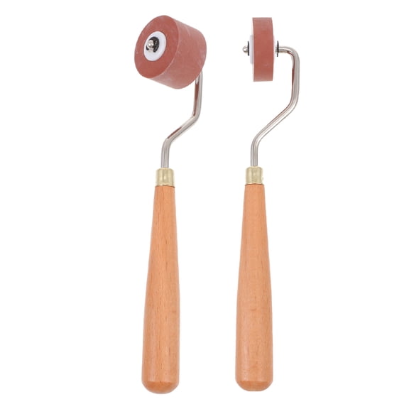LITINKIMI Rubber Roller Tool Printmaking Rubber Roller Wood 2Pcs Smooth Print Precision