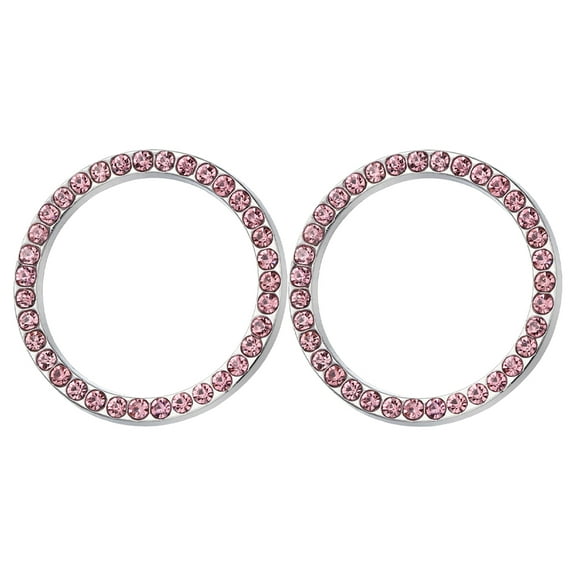unbranded 2pcs Push To Start Button Cover Rhinestone Start Stop Decoration Ring Vehicle Decor