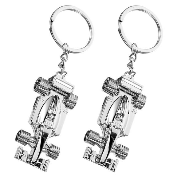 unbranded 2pcs Racing Car Metal Key Chain Pendant Racing Keychain Ornament Metal Car Keychains Key Rings Racing Key Holder for Men