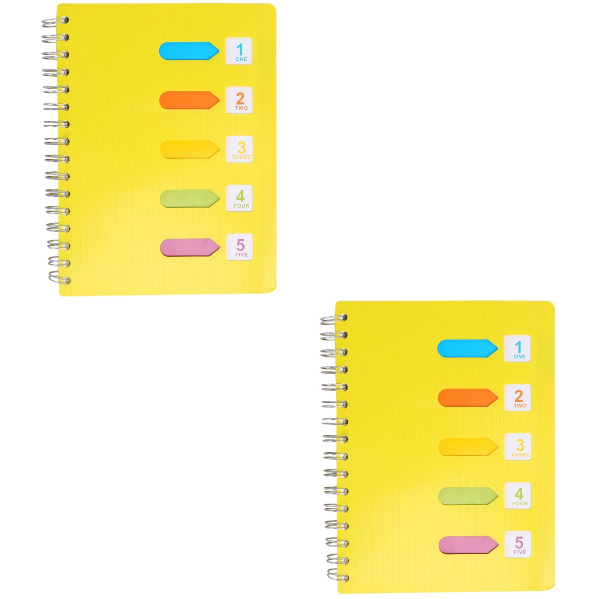 unbranded 2pcs Side-spiral Notebooks Thicken Notepad Category Notepad Students Stationery for Diary Journal Travel (A5 Middle Size Yellow)