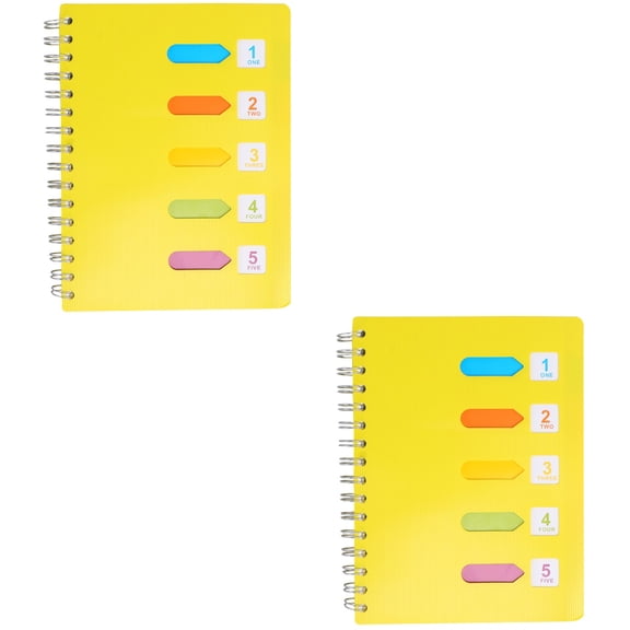 unbranded 2pcs Side-spiral Notebooks Thicken Notepad Category Notepad Students Stationery for Diary Journal Travel (A5 Middle Size Yellow)