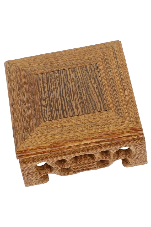 2pcs Square Wooden Base Crafts Adornment Display Stand Planter Riser Figurine Vase Display Base