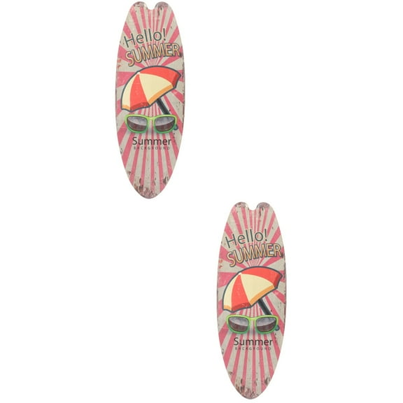 unbranded 2pcs Surfboard Wall Decor Summer Wood Sign Beach Themed Decoration Surfboard Wall Sign Decoration