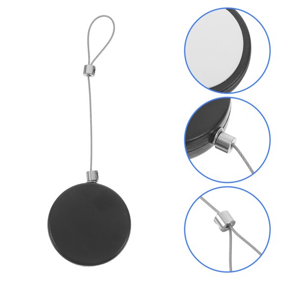 OUNONA Round Anti-Lost Lock Retractable Security Cable for Storage Use Black 2Pcs