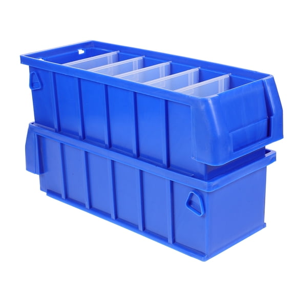Blue Component Storage Box for Organized Tool Parts and Home Use 2pcs Polyethylene