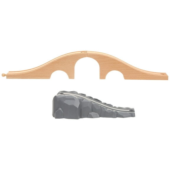 unbranded 2pcs Train Track Expansion Accessories Toy Train Railway Scene Hillside Bridge Model