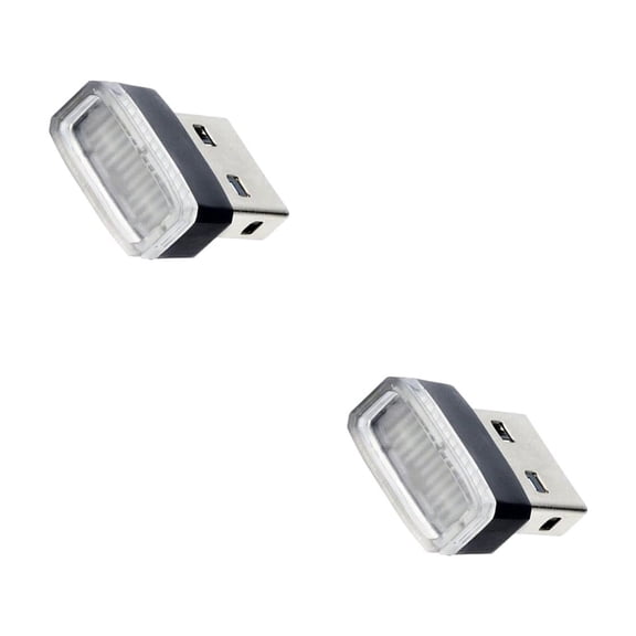 unbranded 2pcs USB Lighting Interior Lights Atmosphere Light Universal LED Light for Car Vehicle (Blue)