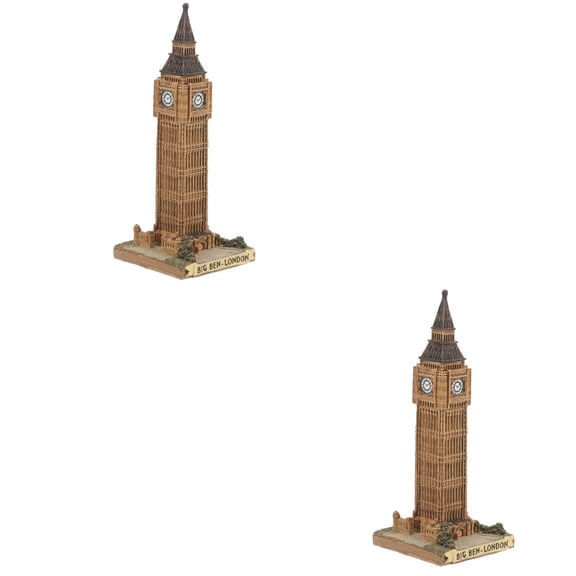 unbranded 2pcs Vintage Miniature Big Ben Model Big Ben Statue Big Ben Figurine for Office Desk