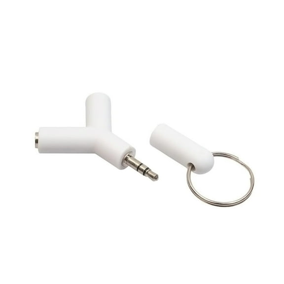 BESTYASH Headphone Splitter, 3.5mm Audio Adapter, White, for Sharing Music, Easy to Carry
