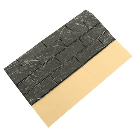 Faux Brick Wall Panels Black Foam Decal for Home Decor Easy to Peel No Residue Reusable