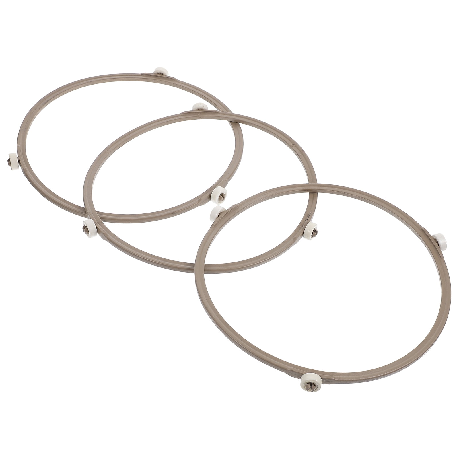 Microwave Turntable Ring Set White Plastic High Temperature Resistance 3PCS Fits Most Ovens