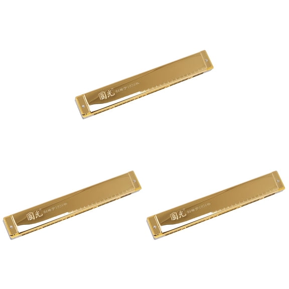 unbranded 3 Pack Harmonicas Chromatic for Adults Student Child Golden