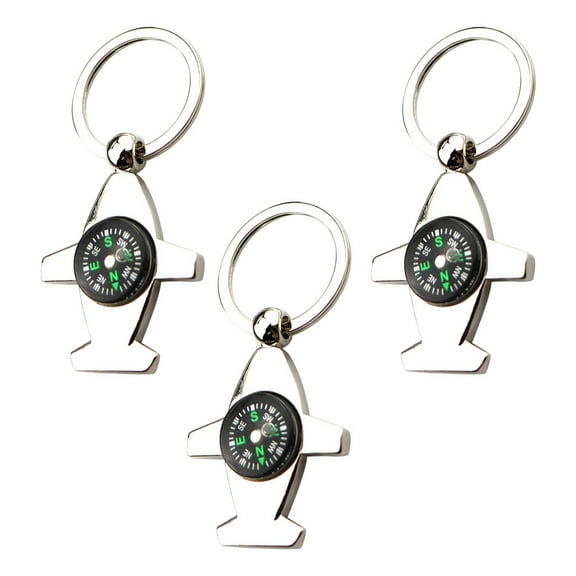 unbranded 3 Pcs Airplane Compass for Watch Band Kids Man Child Silver