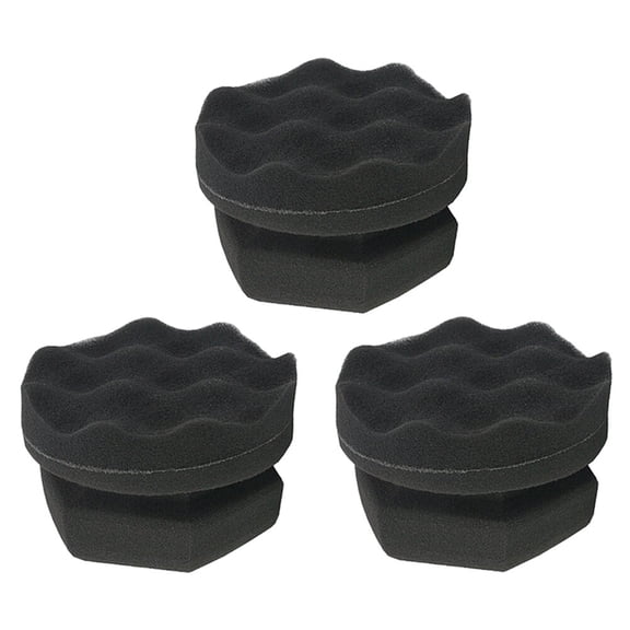 WRISTBIQUE 3-Pack Wax Applicator Pads 4.3x4.3x2in for Car Interior Cleaning and Maintenance