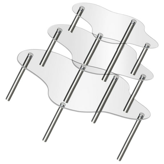 unbranded 3 Pcs Cake Topper Cake Display Stand Stackable Stand 40X28CM Transparent