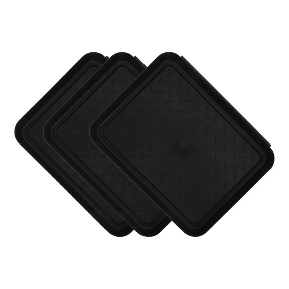 Black ABS Shoe Storage Tray for Protection Versatile Indoor Outdoor Use 3 Pieces