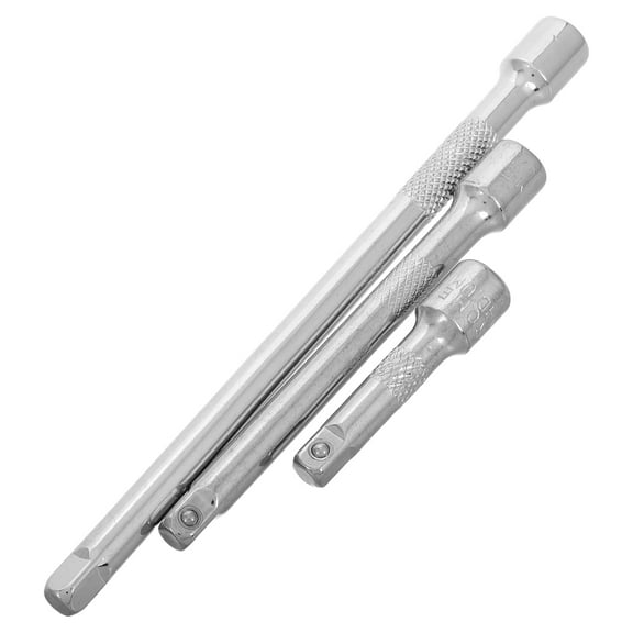 3pcs Silver Extension Rod Set for Socket Wrench Flexible Chrome Vanadium Steel Durable and Compact