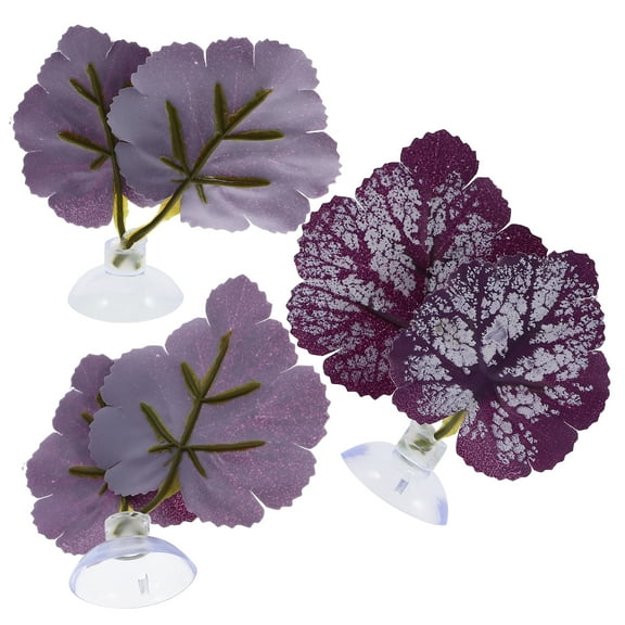 unbranded 3 Pcs Cup Betta Fish Spawning Leaves 9.00X3.00X3.00CM Purple